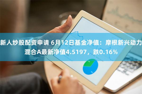 新人炒股配资申请 6月12日基金净值：摩根新兴动力混合A最新净值4.5197，跌0.16%